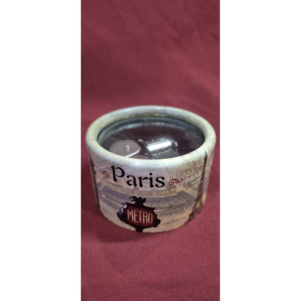 Vintage PML Paris Metro Music Box Clear Top Visible Mechanical Movements EUC